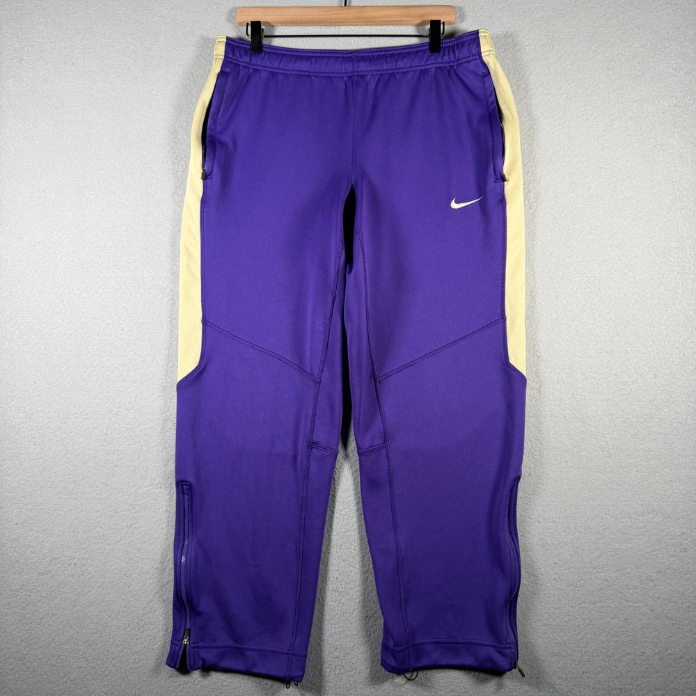 Nike Mens Dri-FIT Training Pants Purple Cream Zip Ankle 424116-548 Size M